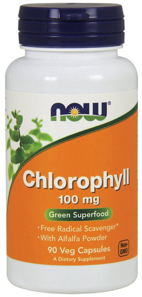 NOW Foods Chlorophyll 100mg Free Radical Scavenger 90 Vcaps