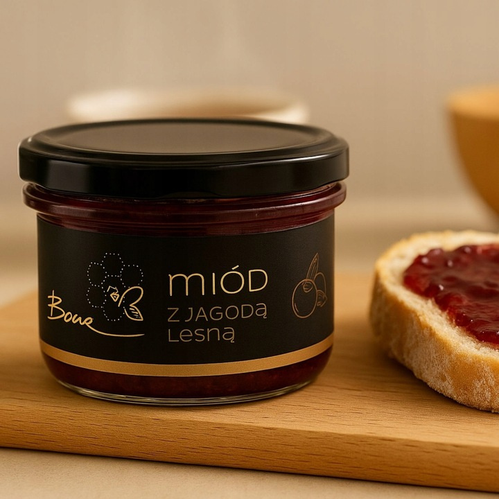 Bona Miód z Jagodą Leśną Naturalny Pyszny Smak 245g