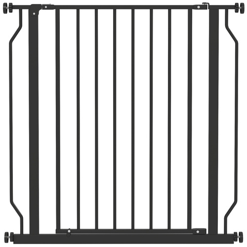 PawHut Extra Wide Dog Gate, with Door Pressure, for Doorways, Hallways, Staircases - Black