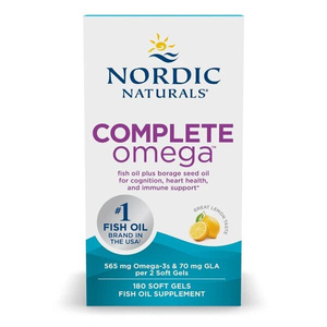 Nordic Naturals Complete Omega 565mg Cytrynowy Suplement Omega 3 6 9 na Zdrową Skórę i Stawy 180 Kapsułek