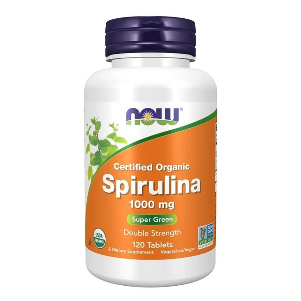 Now Foods Spirulina 1000mg Wspiera Układ Krążenia Immunologiczny i Detoksykację 120 Tabletek