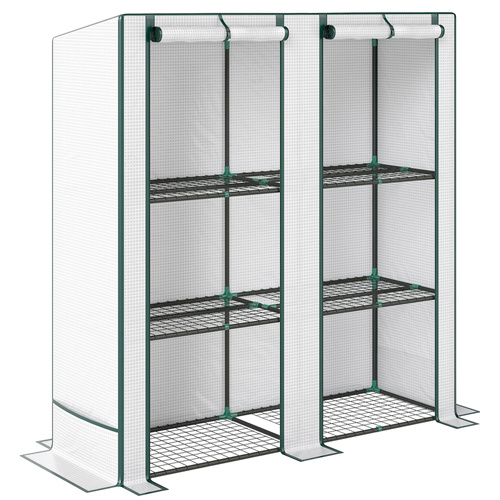 Outsunny Three-Tier Mini Greenhouse - White