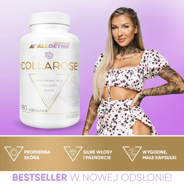 Alldeynn Collarose Collagen Hydrolyzate Verisol® for Beautiful Healthy Skin 180 Capsules