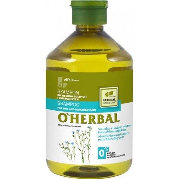 O'Herbal Szampon do Włosów Suchych i Zniszczonych z Ekstraktem z Lnu 500 ml