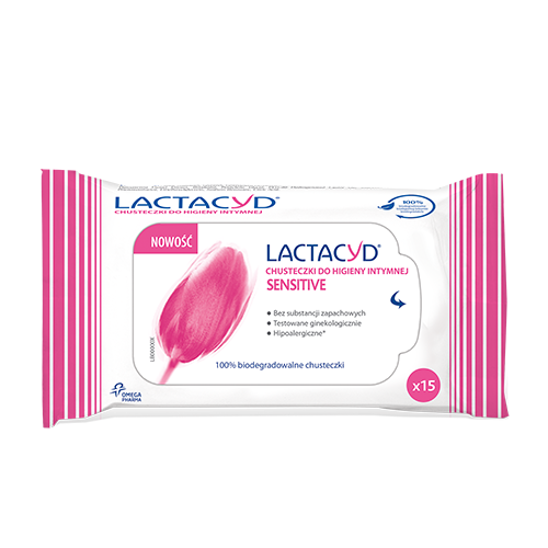 LACTACYD Sensitive Chusteczki do Higieny Intymnej 1op.-15szt 