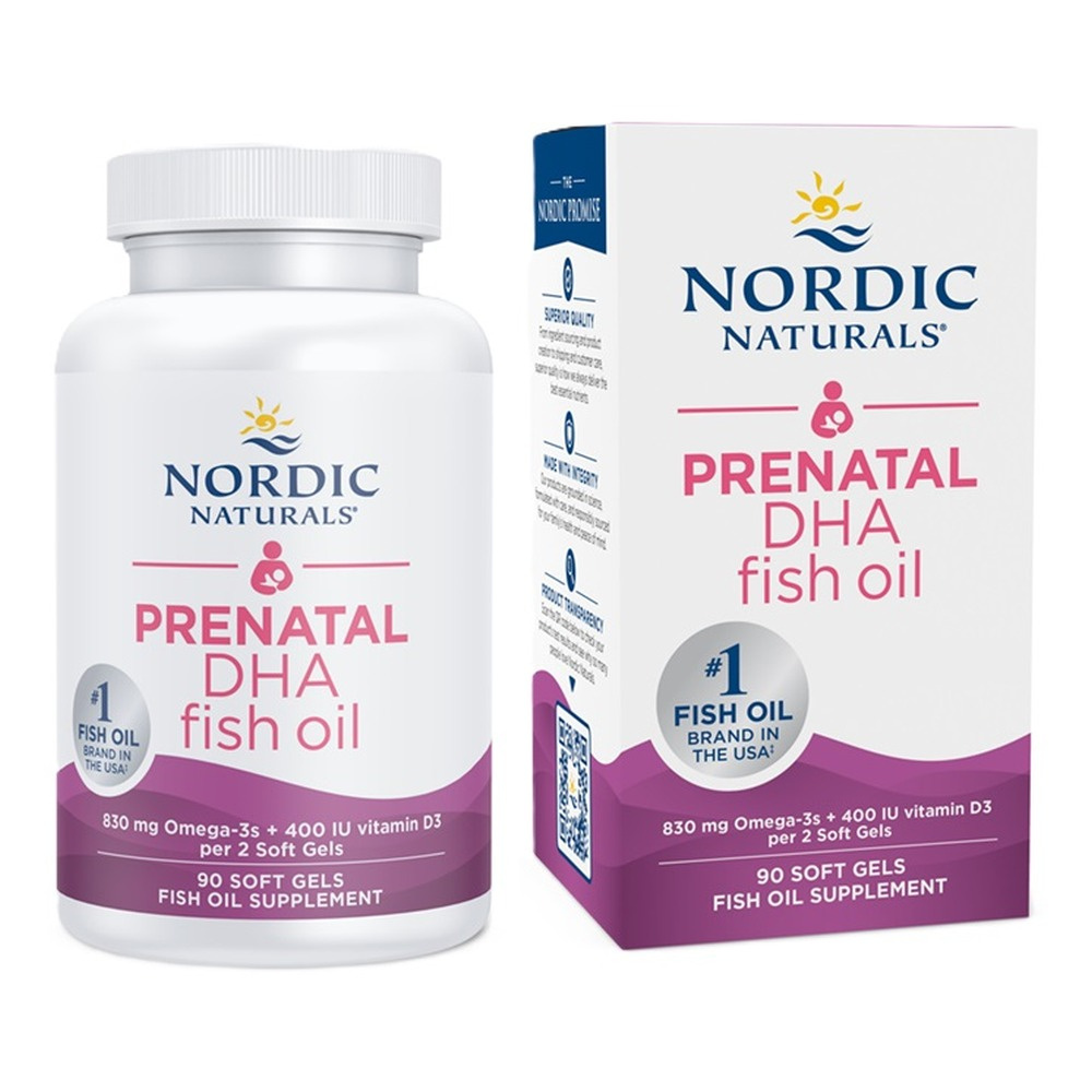 Nordic Naturals Prenatal DHA 830mg Omega-3 i 400 IU D3 Dla Kobiet w Ciąży 90 Kapsułek