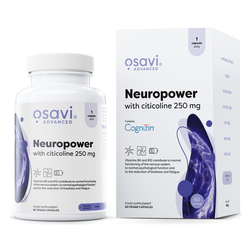 Osavi Neuropower with Citicoline 250mg for Cognitive Support 60 Vegan Caps