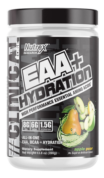 Nutrex EAA + Hydration EAA i BCAA w Proszku z Elektrolitami na Regenerację Mięśni i Nawodnienie Jabłko Gruszka 390g