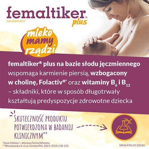 Femaltiker Plus Preparat Wspomagający Laktacje Smak Karmelowy 12 Saszetek