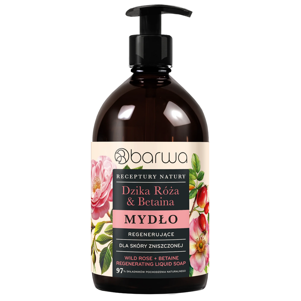 Barwa Recipes of Nature Regenerating Liquid Soap Wild Rose Betaine for Damaged Skin 480ml