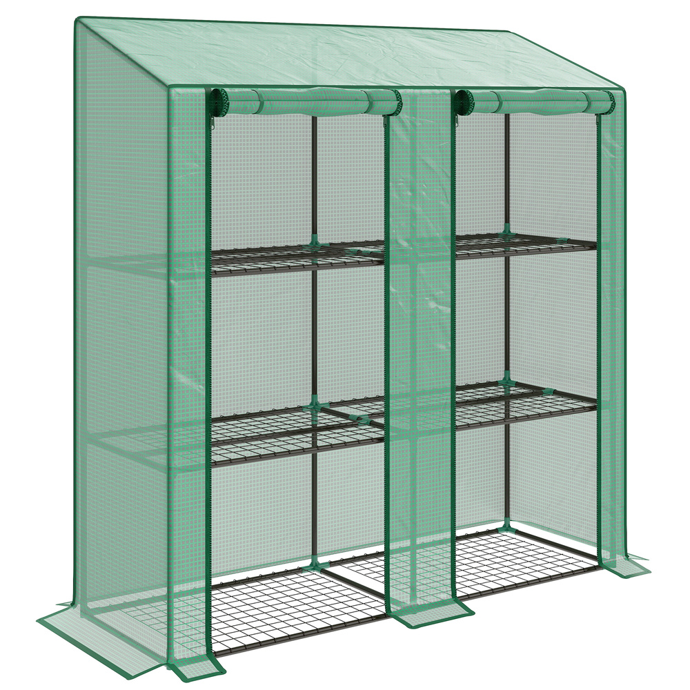 Outsunny 46 x 143cm Three-Shelf Mini Greenhouse - Green