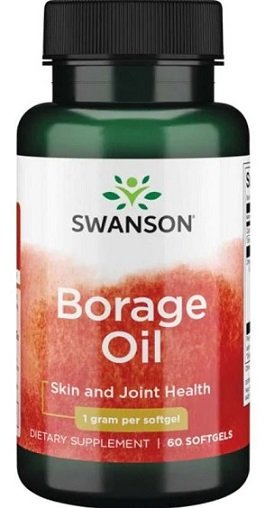 Swanson Borage Oil 1000mg Olej z Ogórecznika 60 Kapsułek