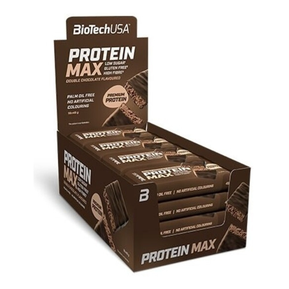 BioTechUSA Protein Max Bar Baton proteinowy, Podwójna czekolada 16 x 45g