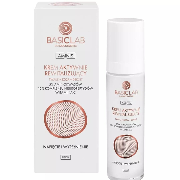 BasicLab Advanced Revitalizing Day Cream with 5% Amino Acids for Anti-Aging & Deep Hydration - 50ml