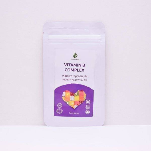 Aloe Vera Pro Vtiamin B Complex Zdrowie i Bogactwo 9 Składników Aktywnych 60 Tabletek