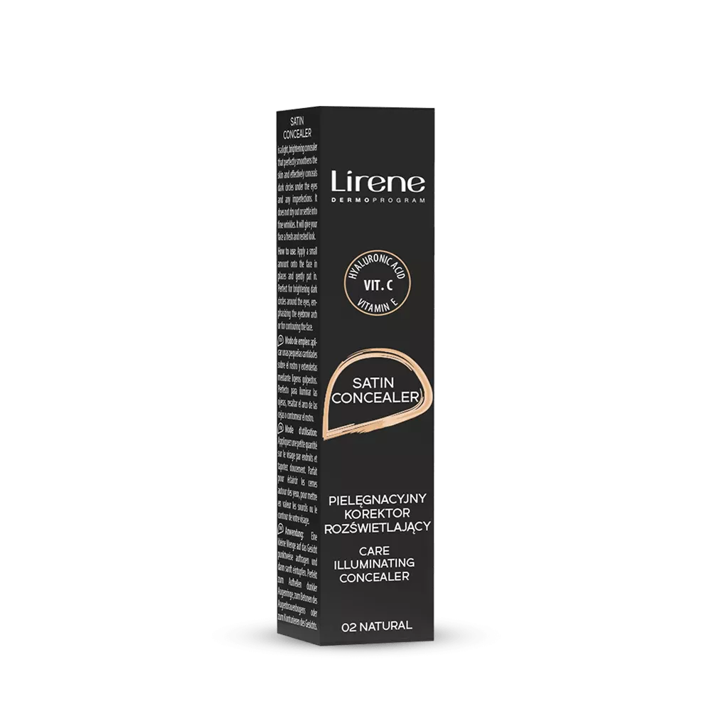 Lirene Satin Concealer Pielęgnacyjny Korektor Rozjaśniający Nr 02 Natural 10ml