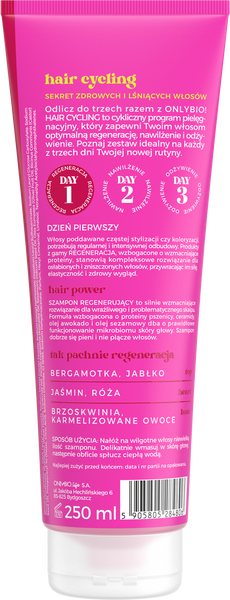 OnlyBio Hair Cycling Regeneracja Szampon do Włosów i Skóry Głowy 250ml