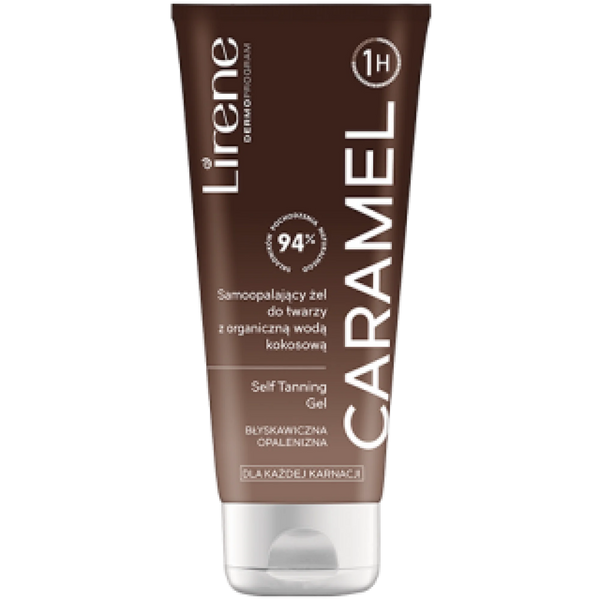 Lirene Perfect Tan Samoopalający Żel do Twarzy z Organiczną Wodą Kokosową Caramel 75ml