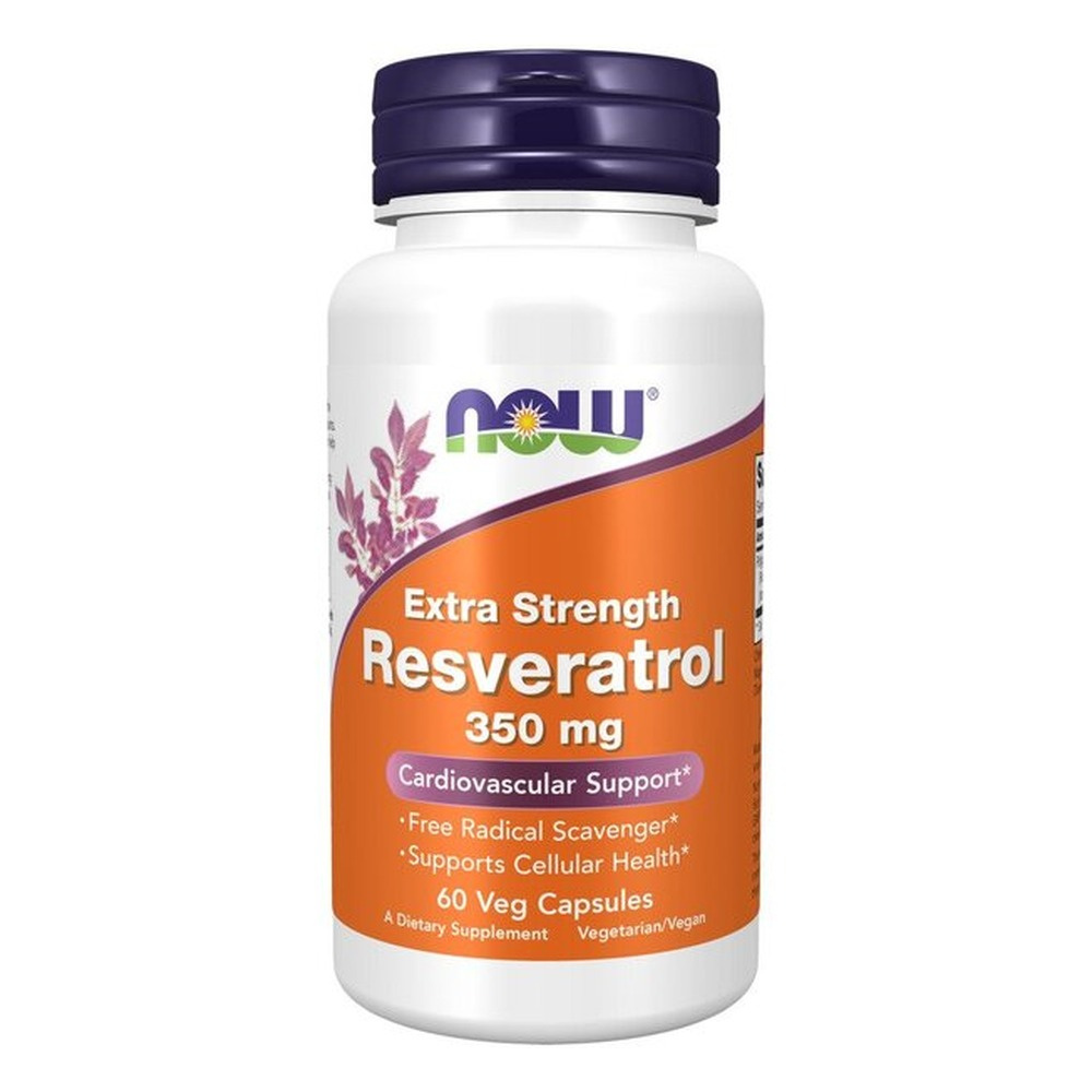 Now Foods Resveratrol Extra Strength 350mg Supports Cellular Health 60 Capsules