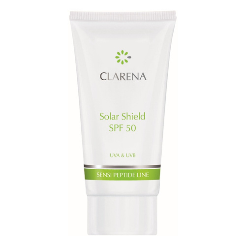 Clarena Sensi Peptide Line Solar Shield Ochronny Krem Przeciwsłoneczny SPF50 dla Skóry Wrażliwej Skłonnej do Przebarwień 30ml
