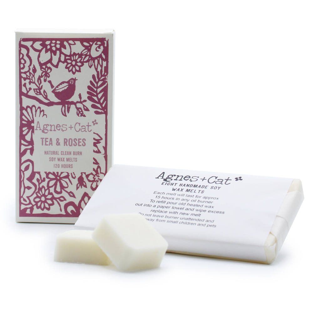 Agnes + Cat Box of 8 Wax Melts - Tea + Roses