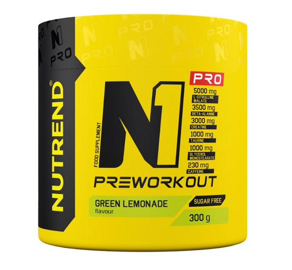 Nutrend N1 Pro Pre-Workout for Body Stimulation Green Lemonade 300g