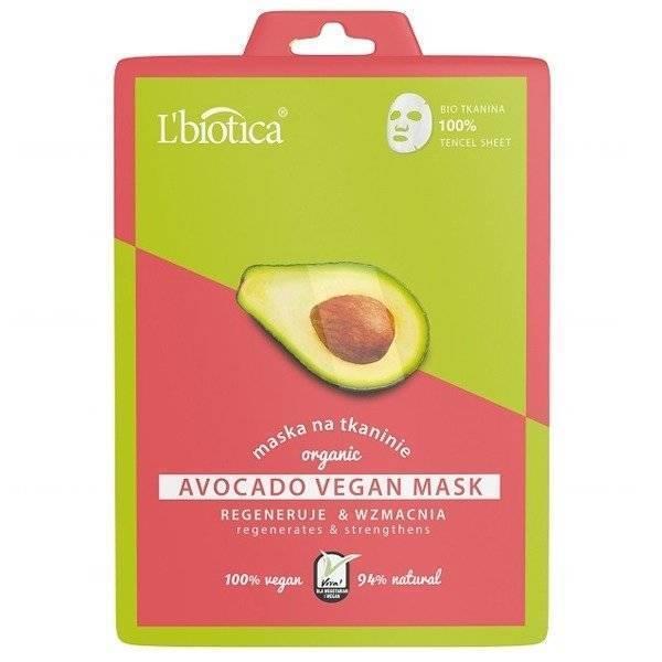 L'biotica Avocado Vegan Mask Maska do Twarzy na Tkaninie Regeneruje i Wzmacnia 23ml