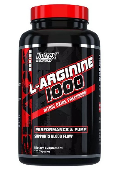 Nutrex L-Arginine 1000 for Muscle Pump and Blood Flow 120 Caps