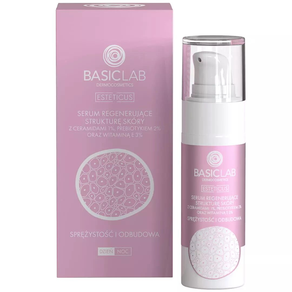 BasicLab Profesjonalne Serum z Ceramidami 1% - Najlepsza Odbudowa Bariery Lipidowej i Nawilżenie dla Suchej i Wrażliwej Cery (30 ml)