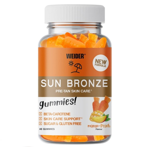 Weider Sun Bronze Gummies, Mango Peach - 40 gummies
