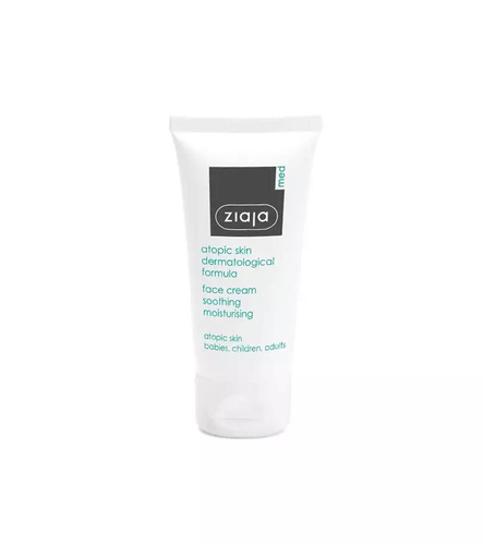 Ziaja Med Atopic Skin AZS Kuracja Dermatologiczna Nawilżający Krem do Twarzy dla Atopowej Skóry Niemowląt Dzieci i Dorosłych 50ml