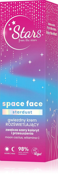 Stars from the Stars Space Face Stardust Gwiezdny Krem Rozświetlający dla Skóry Szarej i Suchej Vegan 50ml Best Before 31.05.25