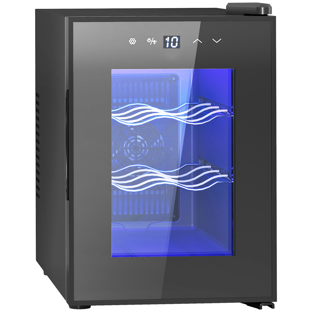 HOMCOM Six Bottle 8-18℃ Countertop Wine Fridge - Black