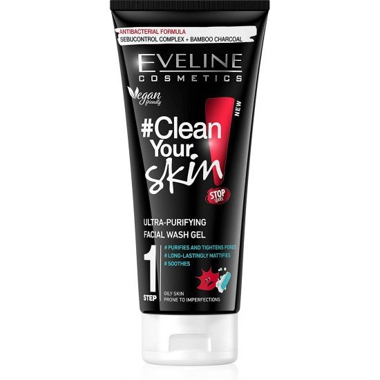 Eveline Pure Control Face Wash Gel Deeply Cleansing 200ml