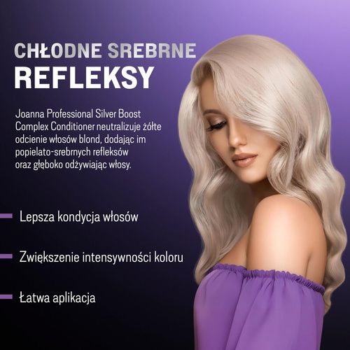 Joanna Professional Silver Boost Complex Odżywka Tonująca Kolor Srebrna 500g