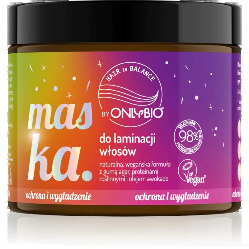 OnlyBio Hair in Balance Wegańska Maska Wygładzająca do Laminacji Włosów 200 ml