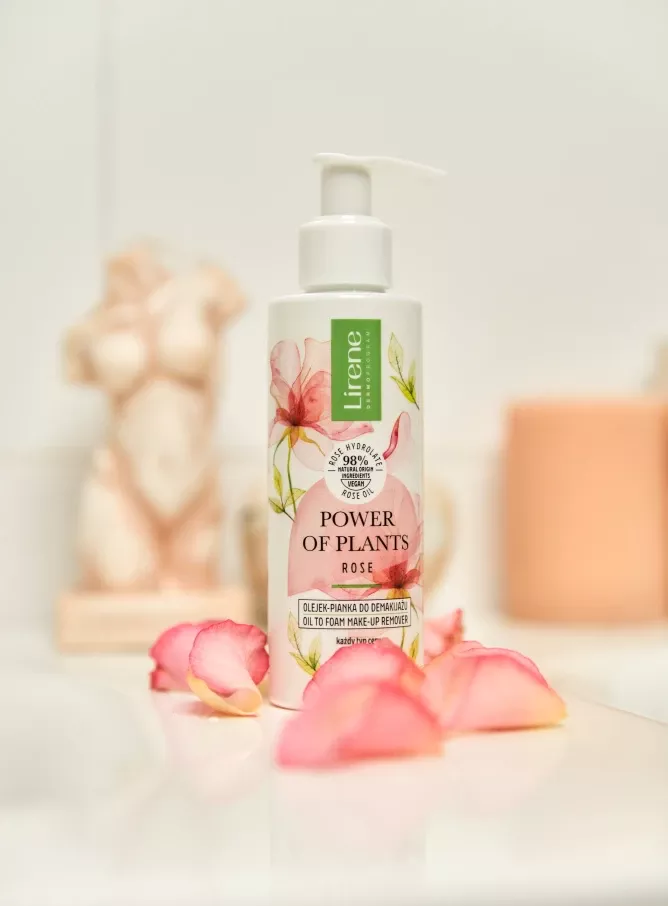 Lirene Power Of Plantis Olejek-Pianka do Demakijażu Róża 145ml