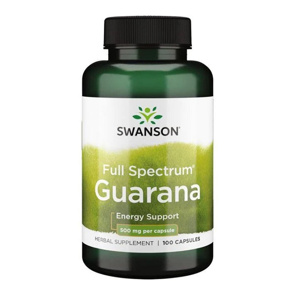Swanson Full Spectrum Guarana 500mg Naturalne Źródło Energii 100 Kapsułek