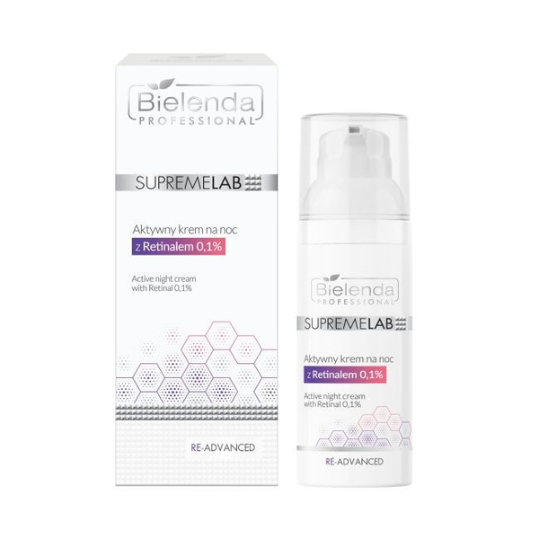 Bielenda Professional SupremeLab Re-Advanced Aktywny Krem z Retinalem 0,1% dla Każdego Rodzaju Skóry na Noc 50ml