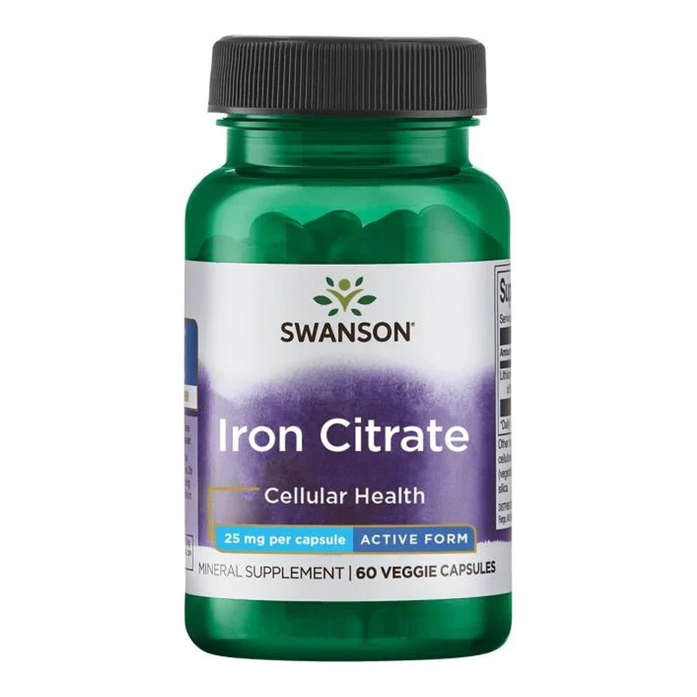 Swanson Iron Citrate 25mg 60 Kapsułek
