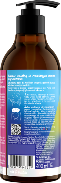 OnlyBio Reverse Washing  Szampon Mocny Dogłębnie Oczyszczający 400ml