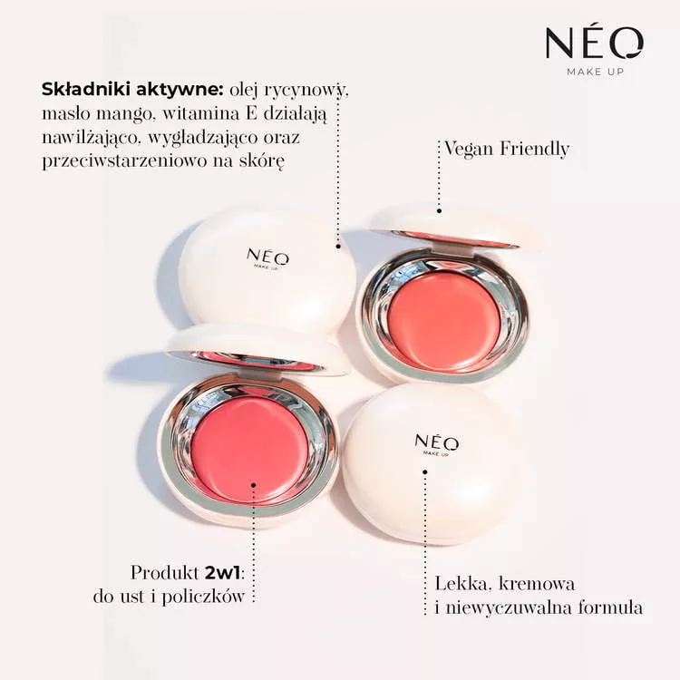 Neo Makeup Intense Serum Lip & Cheek Deeply Nourishing Lip and Cheek Butter No. 02 Peach 5g