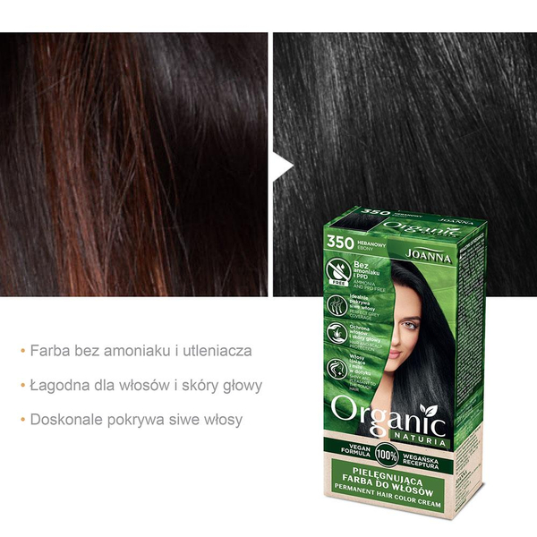 Joanna Organic Vegan Hair Dye Ebony No. 350 1 Piece