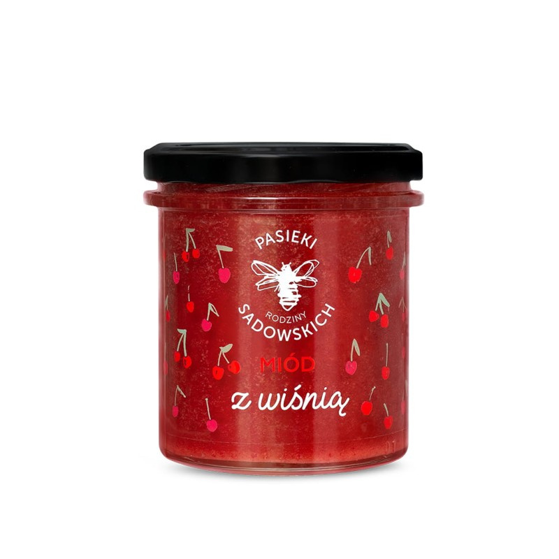 Pasieki Sadowskich Miód z Wiśnią 430g
