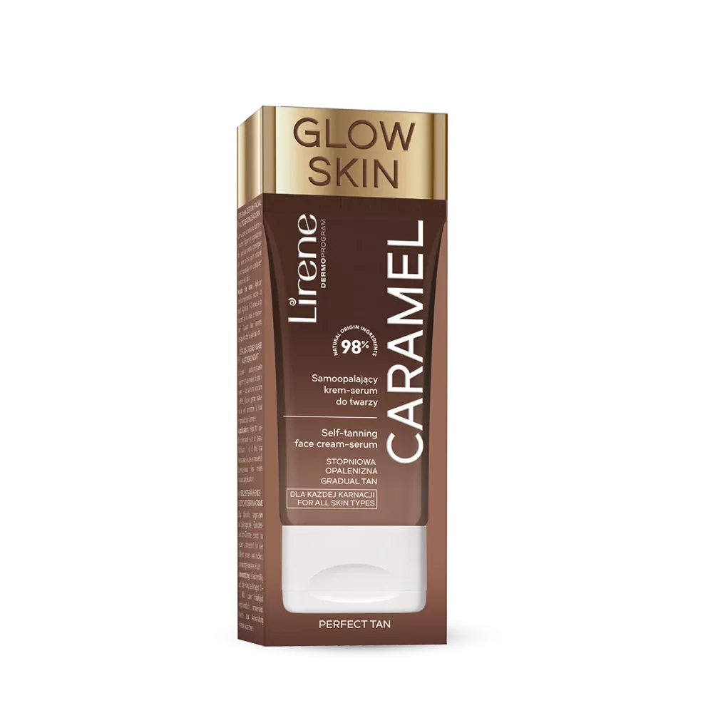 Lirene Perfect Tan Wegański Samoopalający Krem-Serum do Twarzy Carmel 50ml