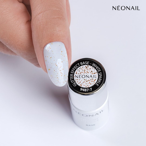 NeoNail UV/LED Baza Hybrydowa Glitter Effect Base White Sparkle 7.2ml