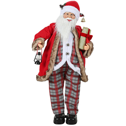 HOMCOM 4'6" Animated Santa Claus Figure, with Sound - Red
