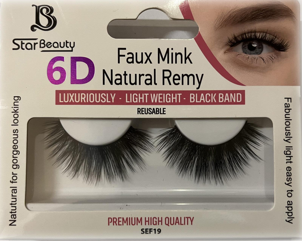 Star Beauty Professional Natural Remy Hair Eyelashes 6D Full Volume and Soft Reusable SEF19