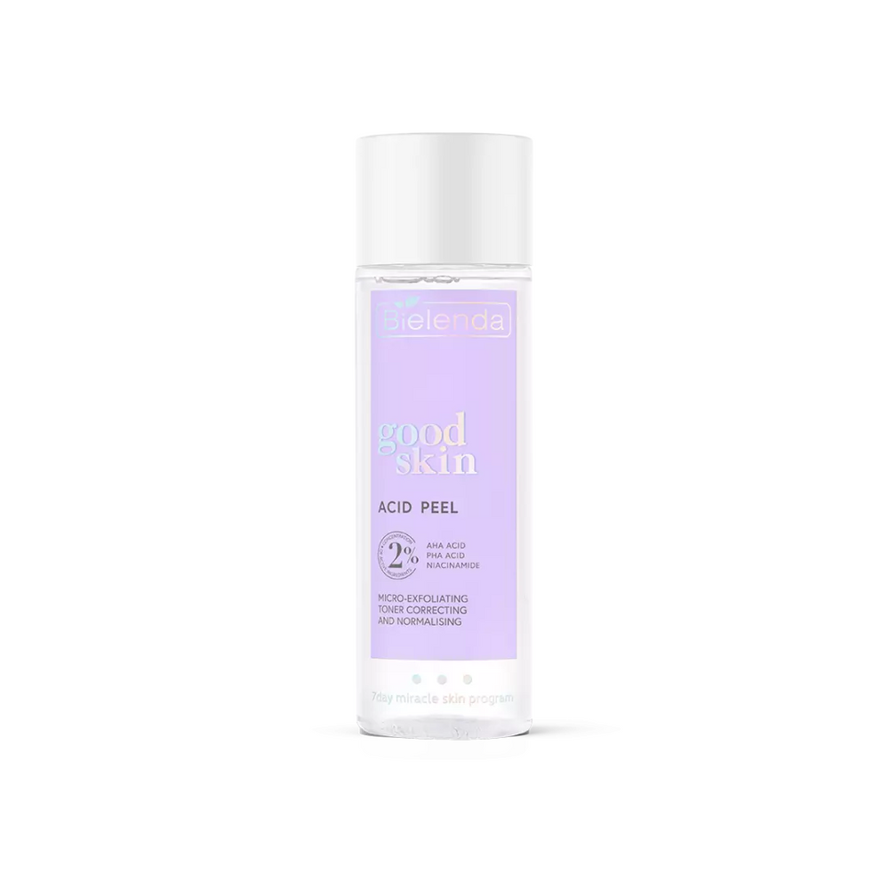 Bielenda Good Skin Acid Peel Mikrozłuszczający Tonik Korygująco-Normalizujący z Kwasami AHA PHA 200ml