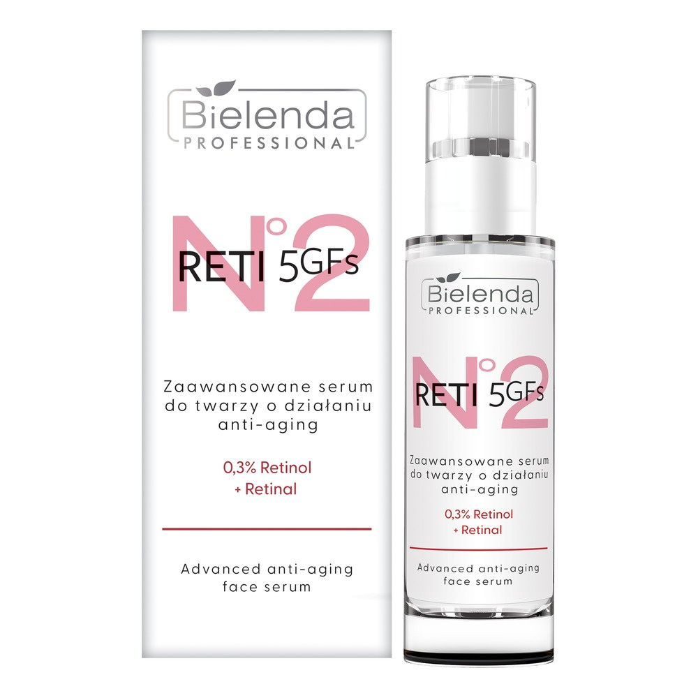 Bielenda Professional Reti 5GFs Advanced Anti-Aging Face Serum with 0.3% Retinol and Retinal for Mature Skin 30ml